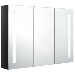 vidaXL Dulap de baie cu oglindă și LED, negru strălucitor, 89x14x62 cm vidaXL Dulap de baie cu oglindă și LED, negru strălucitor, 89x14x62 cm