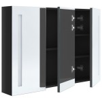 vidaXL Dulap de baie cu oglindă și LED, negru strălucitor, 89x14x62 cm vidaXL Dulap de baie cu oglindă și LED, negru strălucitor, 89x14x62 cm
