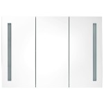 vidaXL Dulap de baie cu oglindă și LED, gri, 89x14x62 cm vidaXL Dulap de baie cu oglindă și LED, gri, 89x14x62 cm