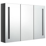 vidaXL Dulap de baie cu oglindă și LED, gri strălucitor, 89x14x62 cm vidaXL Dulap de baie cu oglindă și LED, gri strălucitor, 89x14x62 cm