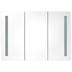 vidaXL Dulap de baie cu oglindă și LED, gri strălucitor, 89x14x62 cm vidaXL Dulap de baie cu oglindă și LED, gri strălucitor, 89x14x62 cm