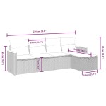 vidaXL Set canapea de grădină cu perne, 5 piese, gri, poliratan vidaXL Set canapea de grădină cu perne, 5 piese, gri, poliratan
