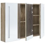 vidaXL Dulap de baie cu oglindă și LED, stejar, 89x14x62 cm vidaXL Dulap de baie cu oglindă și LED, stejar, 89x14x62 cm