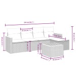 vidaXL Set mobilier grădină cu perne, 6 piese, gri, poliratan vidaXL Set mobilier grădină cu perne, 6 piese, gri, poliratan