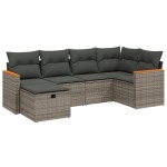 vidaXL Set mobilier grădină cu perne, 6 piese, gri, poliratan vidaXL Set mobilier grădină cu perne, 6 piese, gri, poliratan