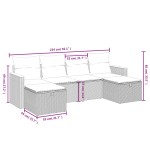 vidaXL Set mobilier grădină cu perne, 6 piese, gri, poliratan vidaXL Set mobilier grădină cu perne, 6 piese, gri, poliratan