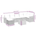 vidaXL Set mobilier de grădină cu perne, 8 piese, negru, poliratan vidaXL Set mobilier de grădină cu perne, 8 piese, negru, poliratan