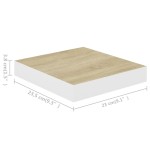 vidaXL Raft de perete suspendat, stejar/alb, 23x23,5x3,8 cm, MDF vidaXL Raft de perete suspendat, stejar/alb, 23x23,5x3,8 cm, MDF
