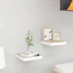 vidaXL Rafturi perete suspendate 2 buc. alb/stejar 23x23,5x3,8 cm MDF vidaXL Rafturi perete suspendate 2 buc. alb/stejar 23x23,5x3,8 cm MDF