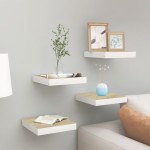 vidaXL Rafturi perete suspendate 4 buc. alb/stejar 23x23,5x3,8 cm MDF vidaXL Rafturi perete suspendate 4 buc. alb/stejar 23x23,5x3,8 cm MDF