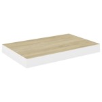 vidaXL Raft de perete suspendat, alb și stejar, 40x23x3,8 cm, MDF