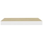 vidaXL Raft de perete suspendat, stejar și alb, 50x23x3,8 cm, MDF vidaXL Raft de perete suspendat, stejar și alb, 50x23x3,8 cm, MDF