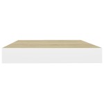 vidaXL Raft de perete suspendat, stejar și alb, 50x23x3,8 cm, MDF vidaXL Raft de perete suspendat, stejar și alb, 50x23x3,8 cm, MDF