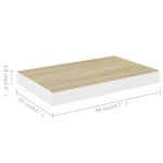 vidaXL Raft de perete suspendat, stejar și alb, 50x23x3,8 cm, MDF vidaXL Raft de perete suspendat, stejar și alb, 50x23x3,8 cm, MDF
