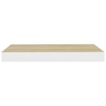 vidaXL Rafturi perete suspendate 2 buc. alb/stejar 50x23x3,8cm MDF vidaXL Rafturi perete suspendate 2 buc. alb/stejar 50x23x3,8cm MDF