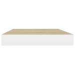 vidaXL Rafturi perete suspendate 2 buc. alb/stejar 50x23x3,8cm MDF vidaXL Rafturi perete suspendate 2 buc. alb/stejar 50x23x3,8cm MDF