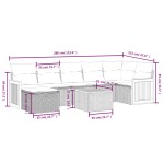 vidaXL Set mobilier de grădină cu perne, 8 piese, negru, poliratan