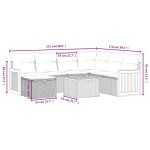 vidaXL Set mobilier de grădină cu perne, 8 piese, negru, poliratan