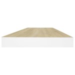 vidaXL Rafturi perete suspendate 2 buc. alb/stejar 60x23,5x3,8 cm MDF vidaXL Rafturi perete suspendate 2 buc. alb/stejar 60x23,5x3,8 cm MDF