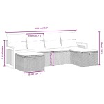 vidaXL Set mobilier grădină cu perne, 6 piese, gri, poliratan vidaXL Set mobilier grădină cu perne, 6 piese, gri, poliratan