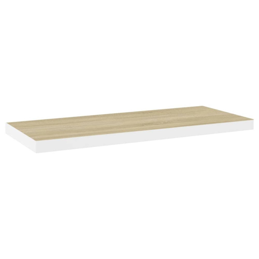 vidaXL Raft de perete suspendat, alb și stejar, 80x23,5x3,8 cm, MDF