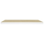 vidaXL Rafturi perete suspendate 2 buc. stejar/alb 80x23,5x3,8 cm, MDF vidaXL Rafturi perete suspendate 2 buc. stejar/alb 80x23,5x3,8 cm, MDF