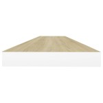 vidaXL Rafturi perete suspendate 4 buc. stejar/alb 90x23,5x3,8 cm MDF