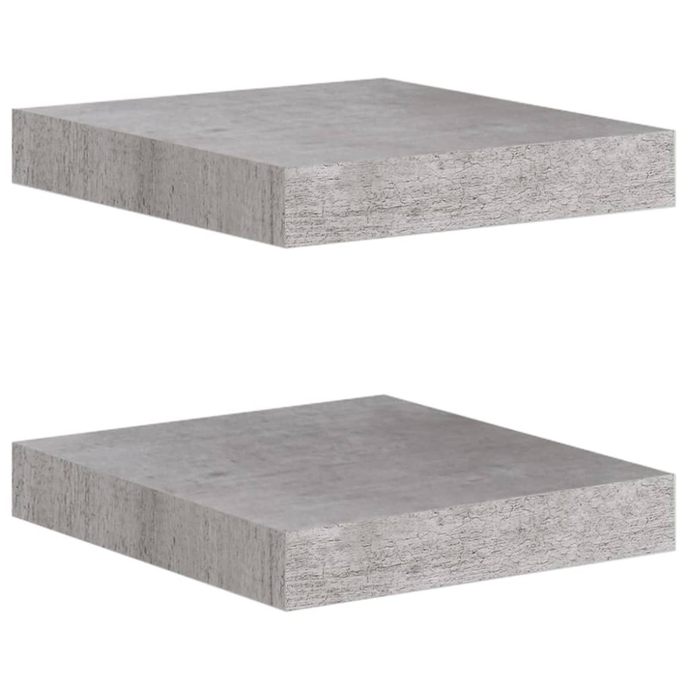 vidaXL Rafturi perete suspendate 2 buc. gri beton 23x23,5x3,8 cm MDF