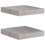 vidaXL Rafturi perete suspendate 2 buc. gri beton 23x23,5x3,8 cm MDF vidaXL Rafturi perete suspendate 2 buc. gri beton 23x23,5x3,8 cm MDF