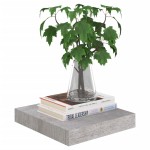 vidaXL Rafturi perete suspendate 4 buc. gri beton 23x23,5x3,8 cm MDF