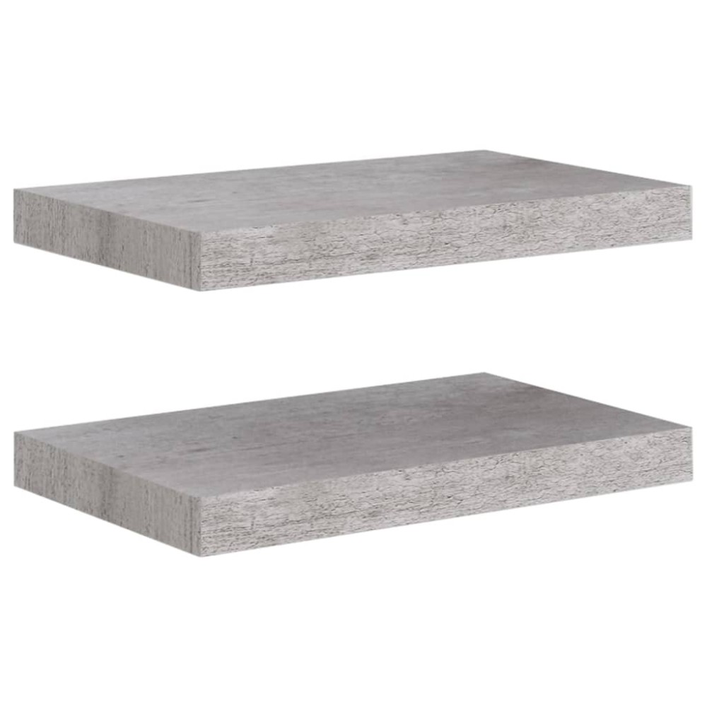 vidaXL Rafturi de perete suspendate 2 buc. gri beton 40x23x3,8 cm MDF