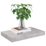 vidaXL Rafturi de perete suspendate 2 buc. gri beton 40x23x3,8 cm MDF