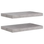 vidaXL Rafturi de perete suspendate 2 buc. gri beton 50x23x3,8 cm MDF