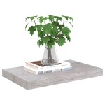 vidaXL Rafturi de perete suspendate 2 buc. gri beton 50x23x3,8 cm MDF
