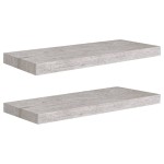 vidaXL Rafturi perete suspendate, 2 buc., gri beton 60x23,5x3,8 cm MDF