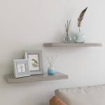 vidaXL Rafturi perete suspendate, 2 buc., gri beton 60x23,5x3,8 cm MDF