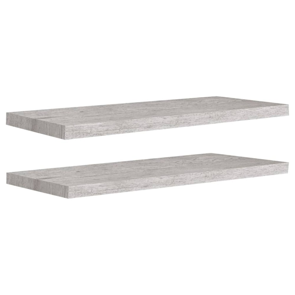 vidaXL Rafturi de perete suspendate,2 buc,gri beton,80x23,5x3,8 cm,MDF