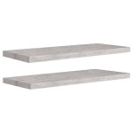 vidaXL Rafturi de perete suspendate,2 buc,gri beton,80x23,5x3,8 cm,MDF