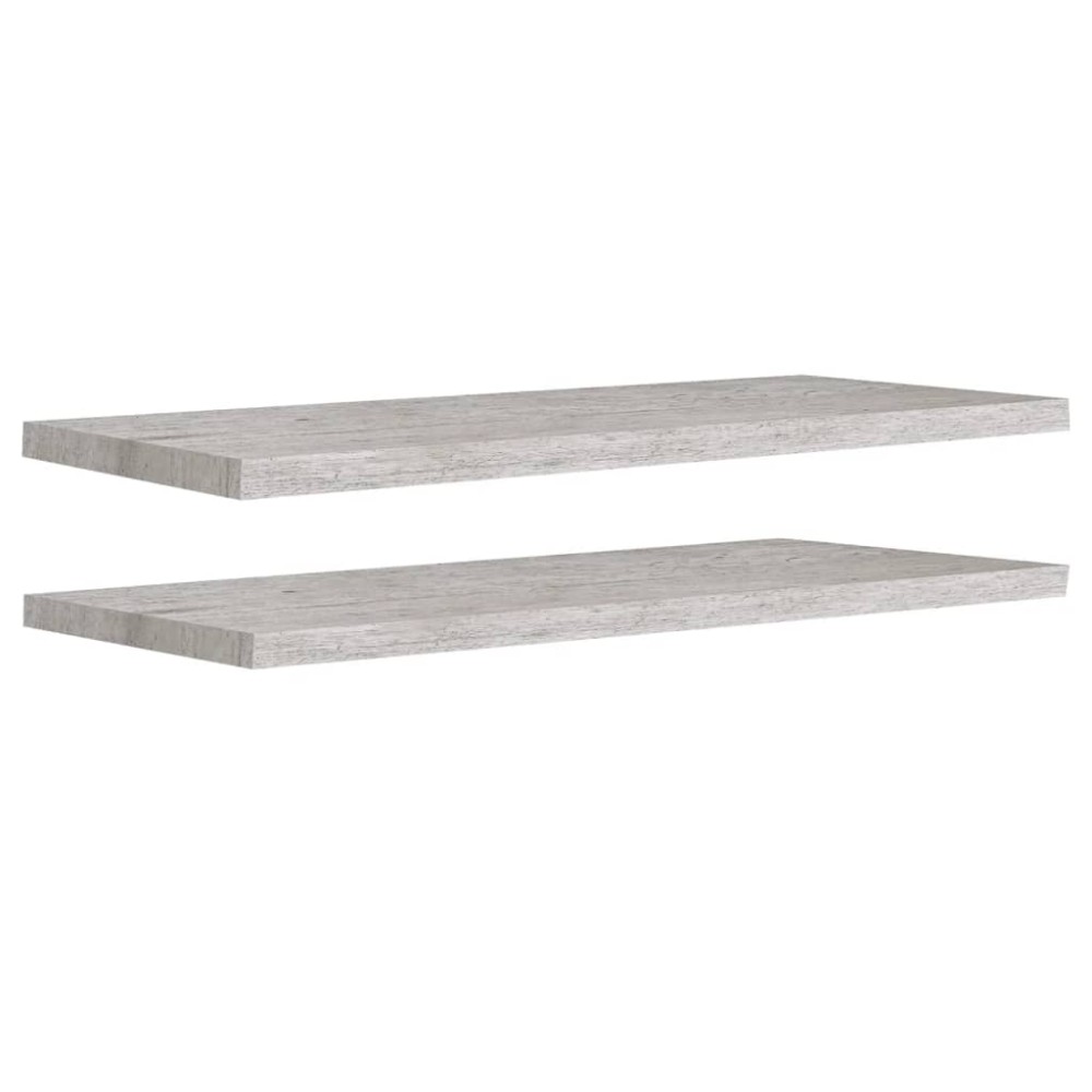 vidaXL Rafturi perete suspendate 2 buc. gri beton 90x23,5x3,8 cm MDF