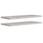 vidaXL Rafturi perete suspendate 2 buc. gri beton 90x23,5x3,8 cm MDF