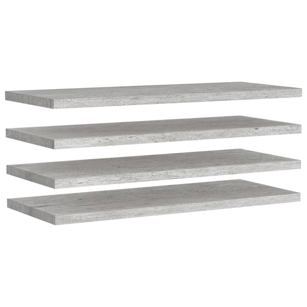 vidaXL Rafturi perete suspendate 4 buc. gri beton 90x23,5x3,8 cm MDF