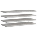 vidaXL Rafturi perete suspendate 4 buc. gri beton 90x23,5x3,8 cm MDF