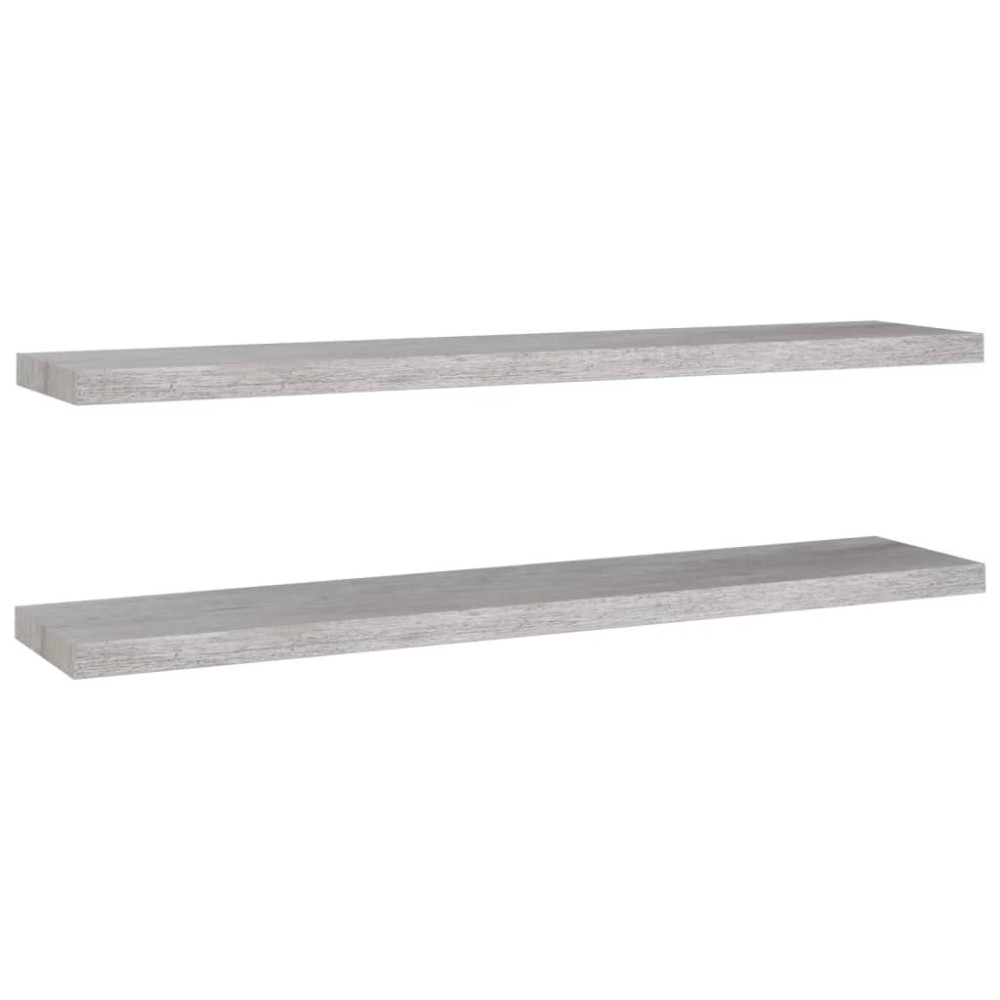 vidaXL Rafturi perete suspendate 2 buc. gri beton 120x23,5x3,8 cm MDF