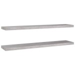 vidaXL Rafturi perete suspendate 2 buc. gri beton 120x23,5x3,8 cm MDF vidaXL Rafturi perete suspendate 2 buc. gri beton 120x23,5x3,8 cm MDF