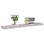 vidaXL Rafturi perete suspendate 2 buc. gri beton 120x23,5x3,8 cm MDF vidaXL Rafturi perete suspendate 2 buc. gri beton 120x23,5x3,8 cm MDF