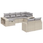 vidaXL Set canapele de grădină cu perne, 10 piese, bej, poliratan