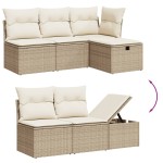 vidaXL Set canapele de grădină cu perne, 11 piese, bej, poliratan