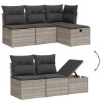 vidaXL Set canapele de grădină cu perne, 11 piese, gri, poliratan vidaXL Set canapele de grădină cu perne, 11 piese, gri, poliratan