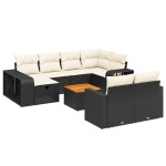 vidaXL Set canapele de grădină cu perne, 11 piese, negru, poliratan vidaXL Set canapele de grădină cu perne, 11 piese, negru, poliratan