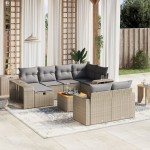 vidaXL Set canapele de grădină cu perne, 11 piese, bej, poliratan vidaXL Set canapele de grădină cu perne, 11 piese, bej, poliratan